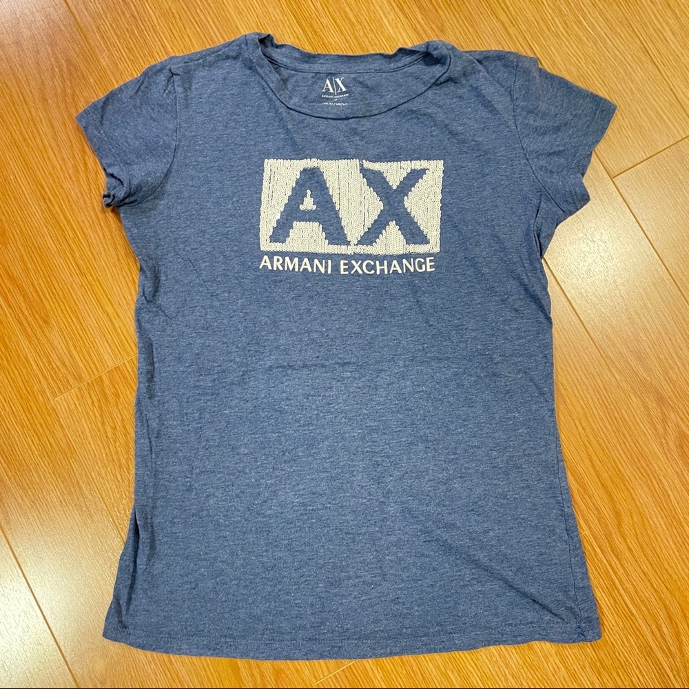 Armani Exchange Blue Graphic Tee